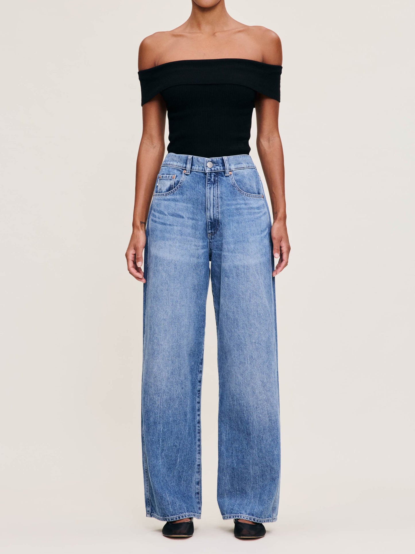 DL1961 Taylor Relaxed Barrel Ultra High Rise Jeans - Meadow Lake