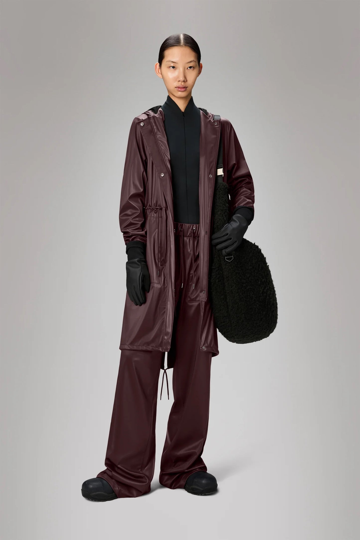 RAINS String W Parka - Burgundy