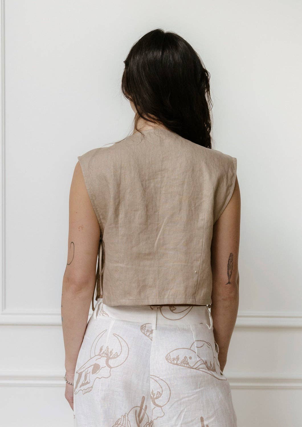 Hendriks Isla Tie Top - Mushroom