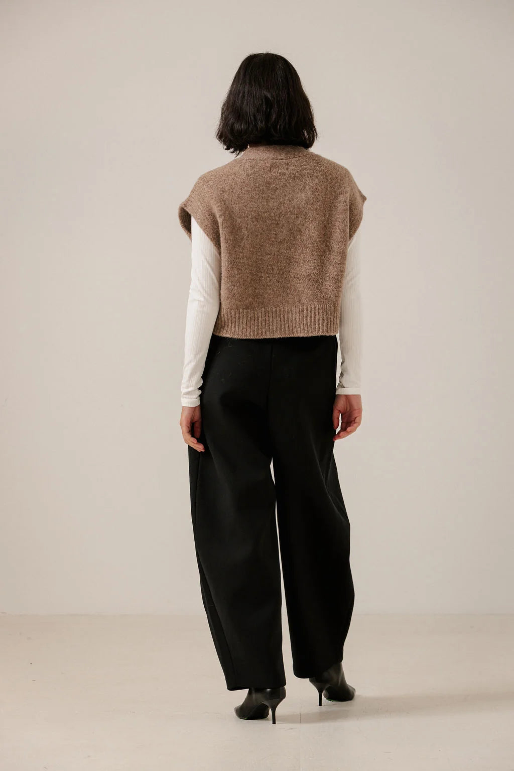 Bare Knitwear Alpaca Button Down Vest - Fawn