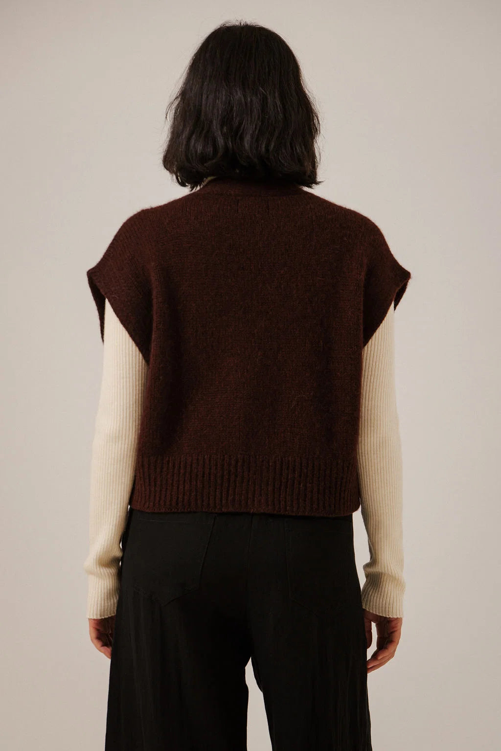 Bare Knitwear Alpaca Button Down Vest - Deep Maroon