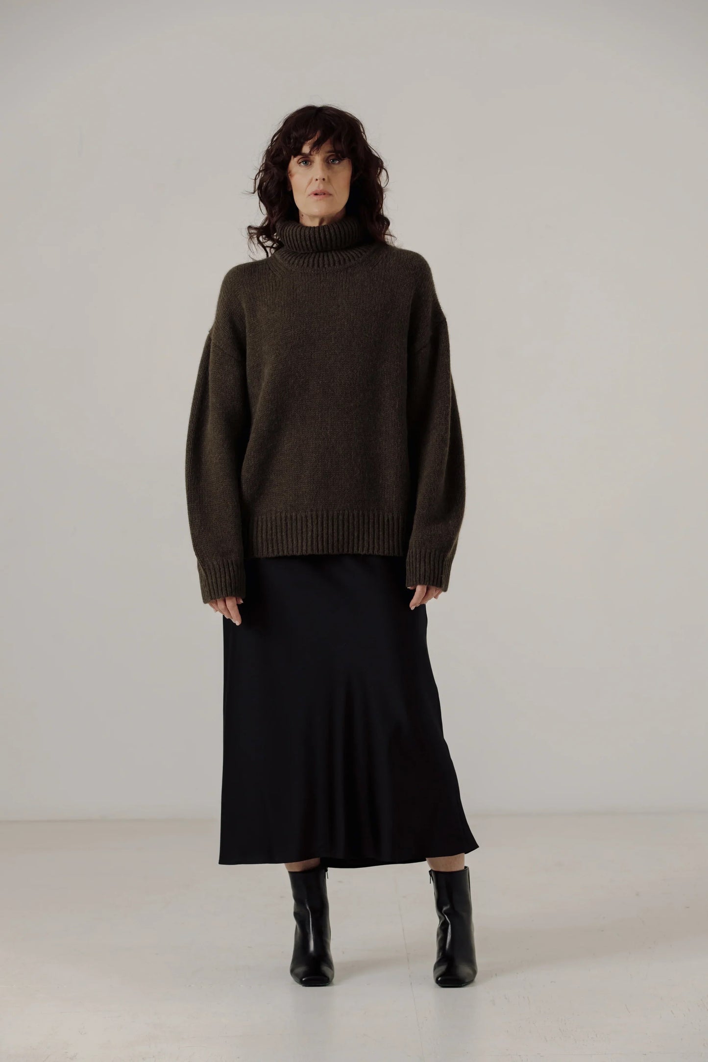 Bare Knitwear Alpaca Heritage Turtleneck - Dark Olive