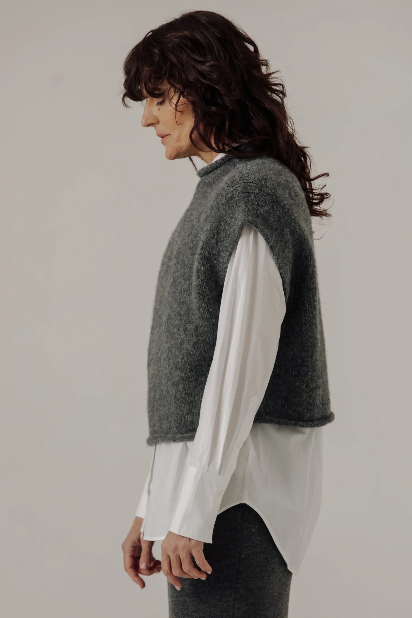 Bare Knitwear Iris Vest - Stone