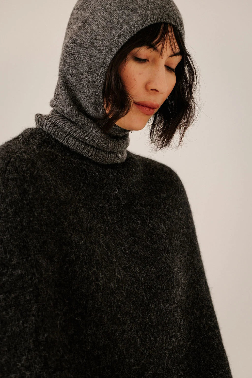 Bare Knitwear Baby Alpaca Balaclava - Charcoal