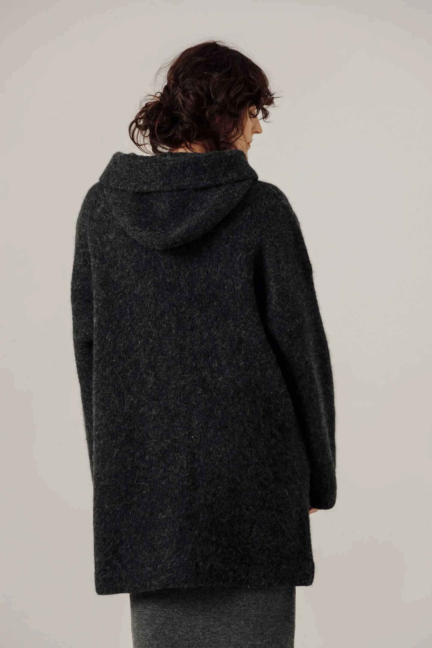 Bare Knitwear Nook Alpaca Knit Coat - Basalt