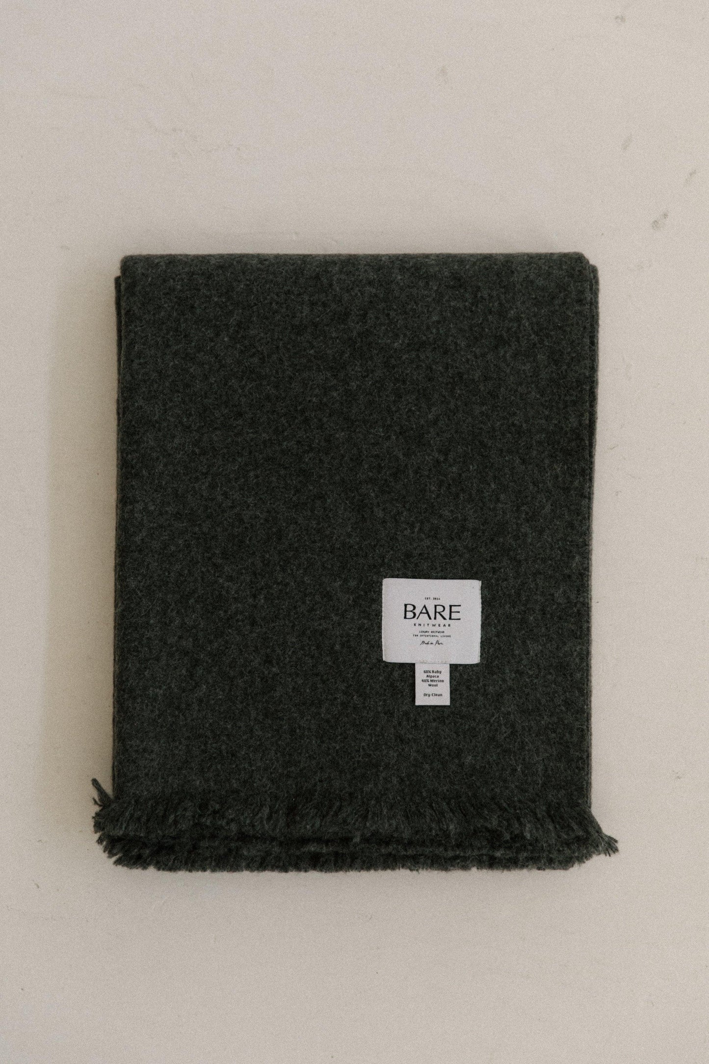 Bare Knitwear Pender Alpaca Throw Blanket in Stone