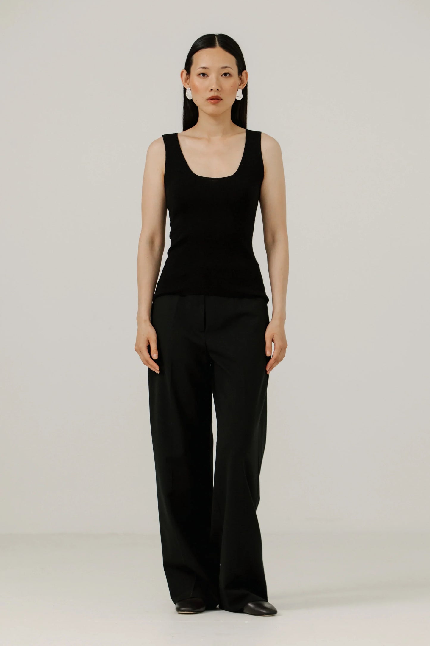 Bare Knitwear Slim Knit Tank - Classic Black