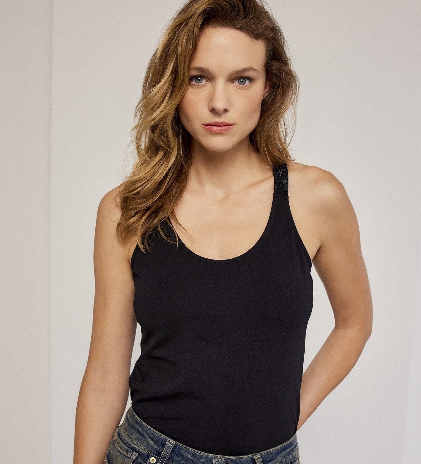 Berlin Luxe Singlet Top - Black