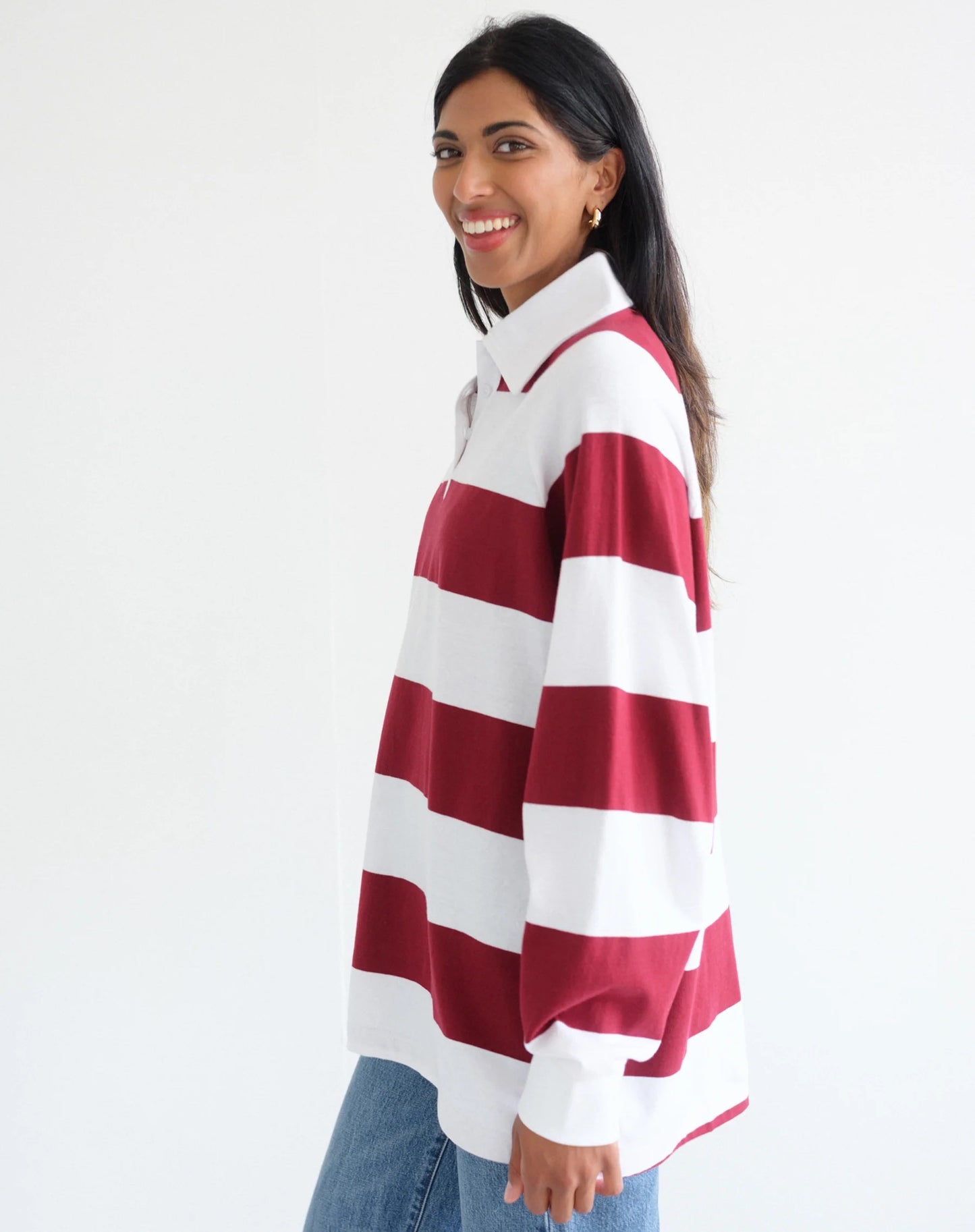 Brunette the Label Rugby Polo Shirt - Burgundy