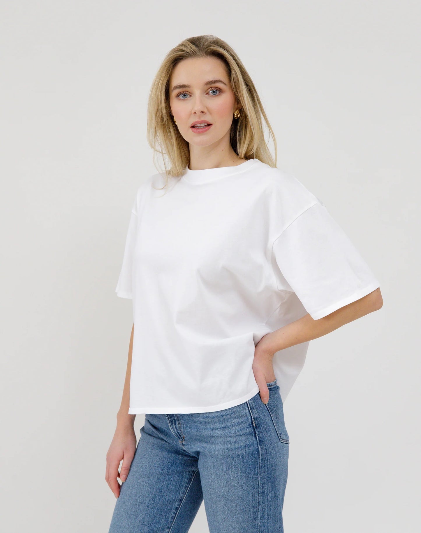 Boxy Crew Neck Tee - White