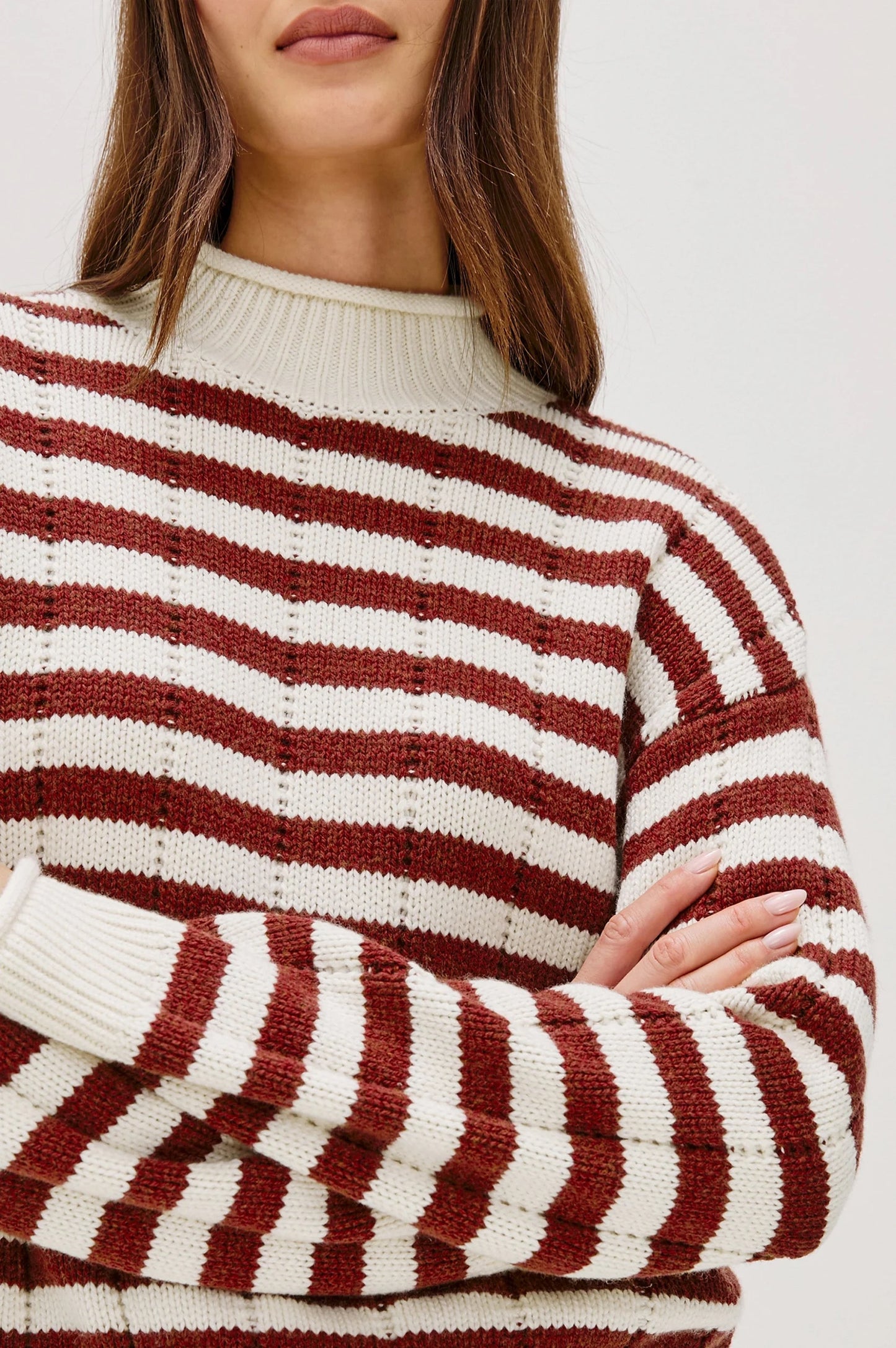 Rails Corrine Sweater - Ivory Russet Stripe