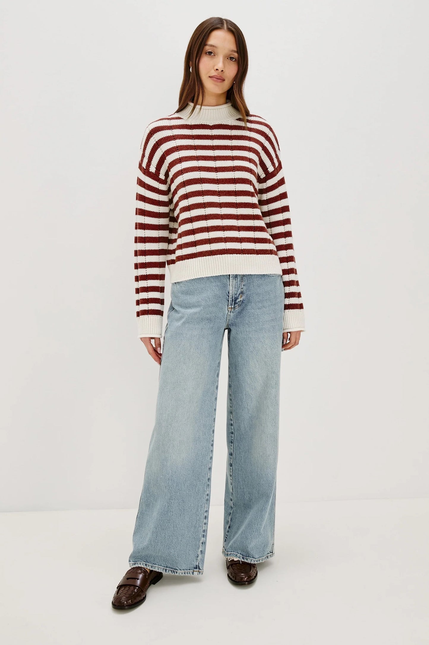 Rails Corrine Sweater - Ivory Russet Stripe