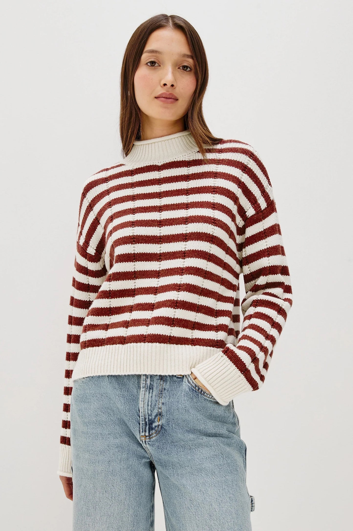 Rails Corrine Sweater - Ivory Russet Stripe