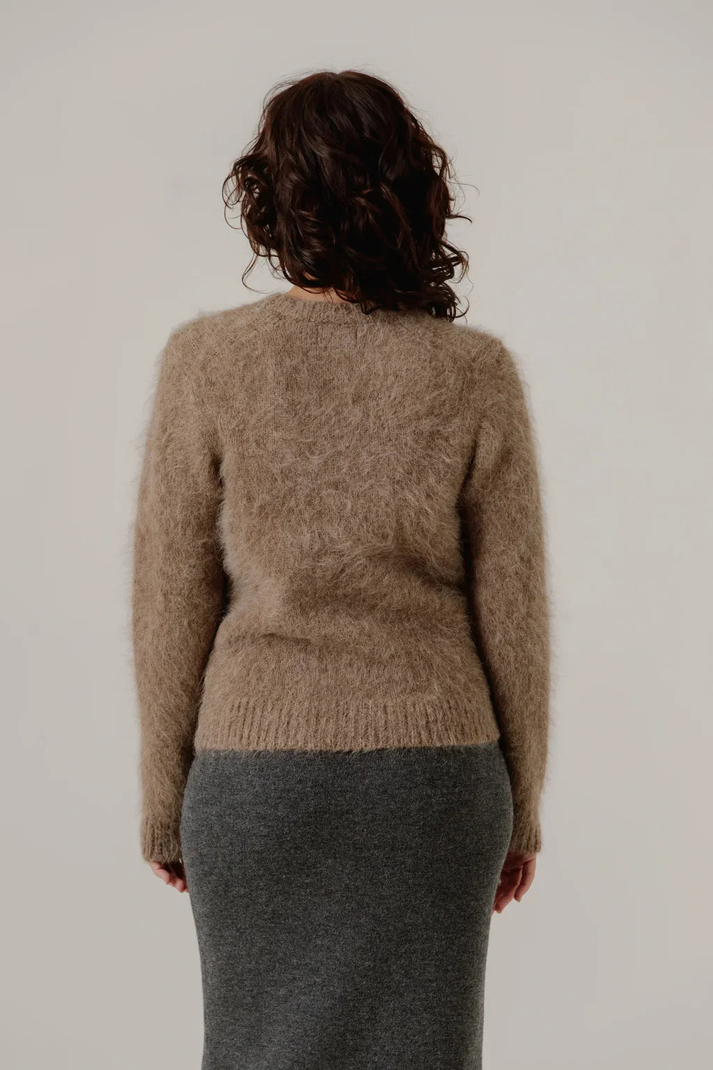 Suri Alpaca Crewneck - Taupe