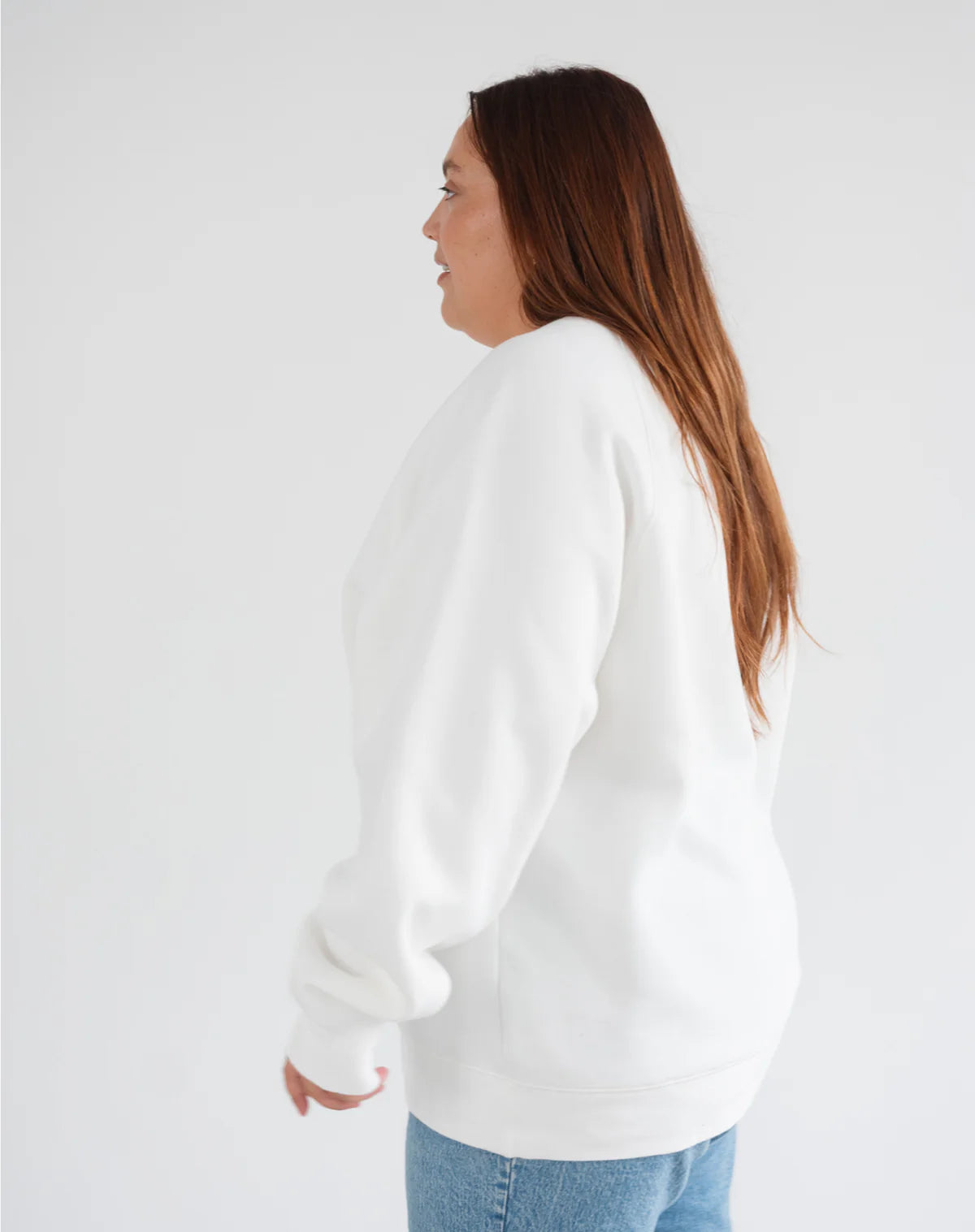 "Brunette" Varsity Not Your Boyfriend's Crew - Cream/ Pink