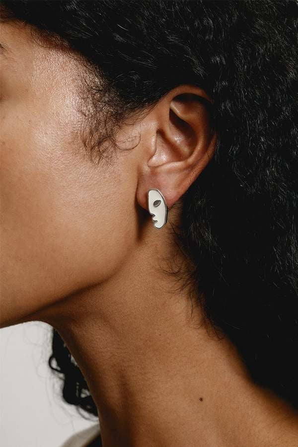 Wolf Circus Fiona Studs in Creme and Silver