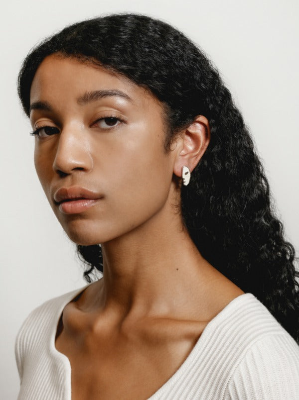 Wolf Circus Fiona Studs in Creme and Silver