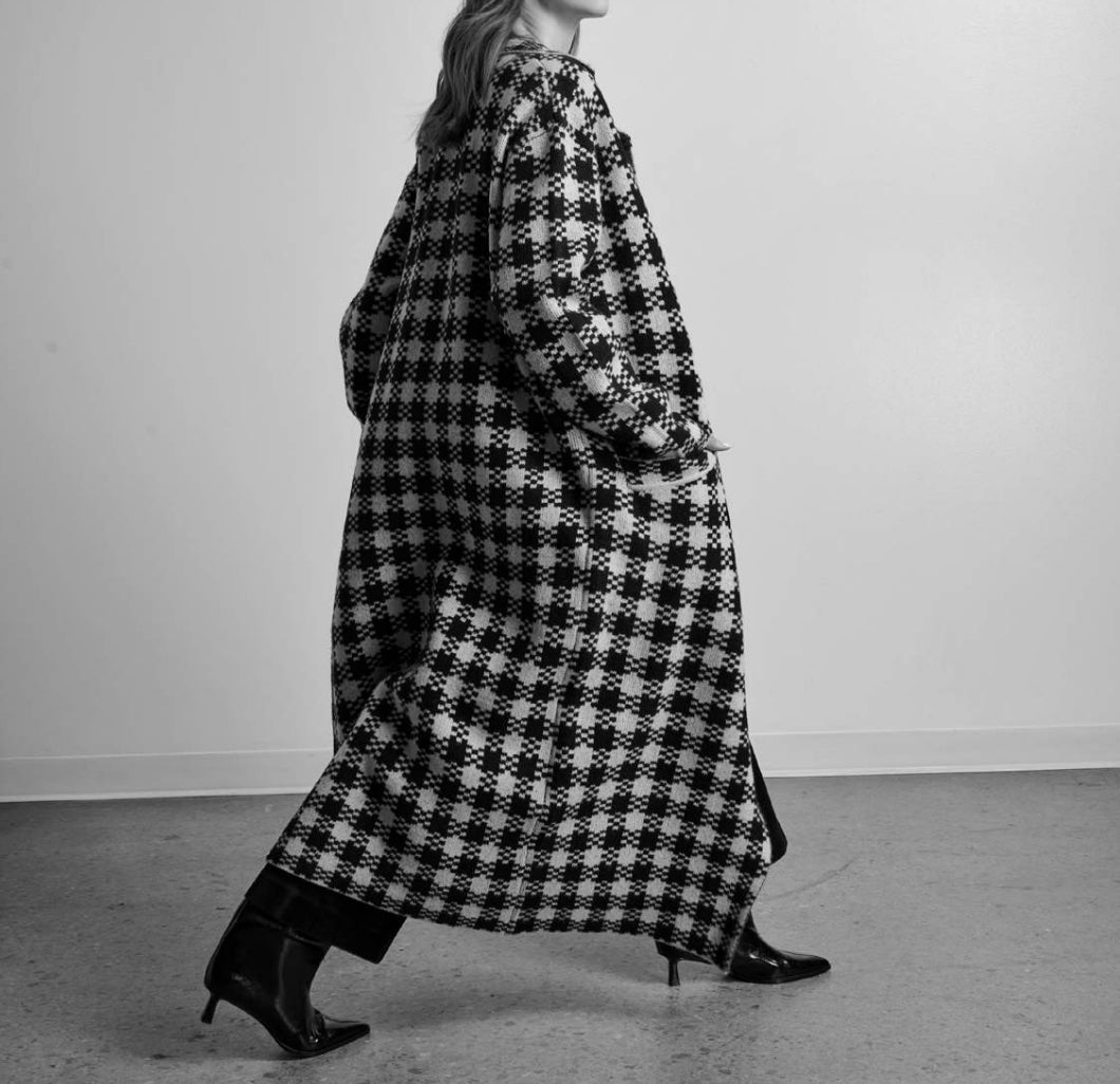 Line the Label Palmer Sweater Coat - Porcelain Tile