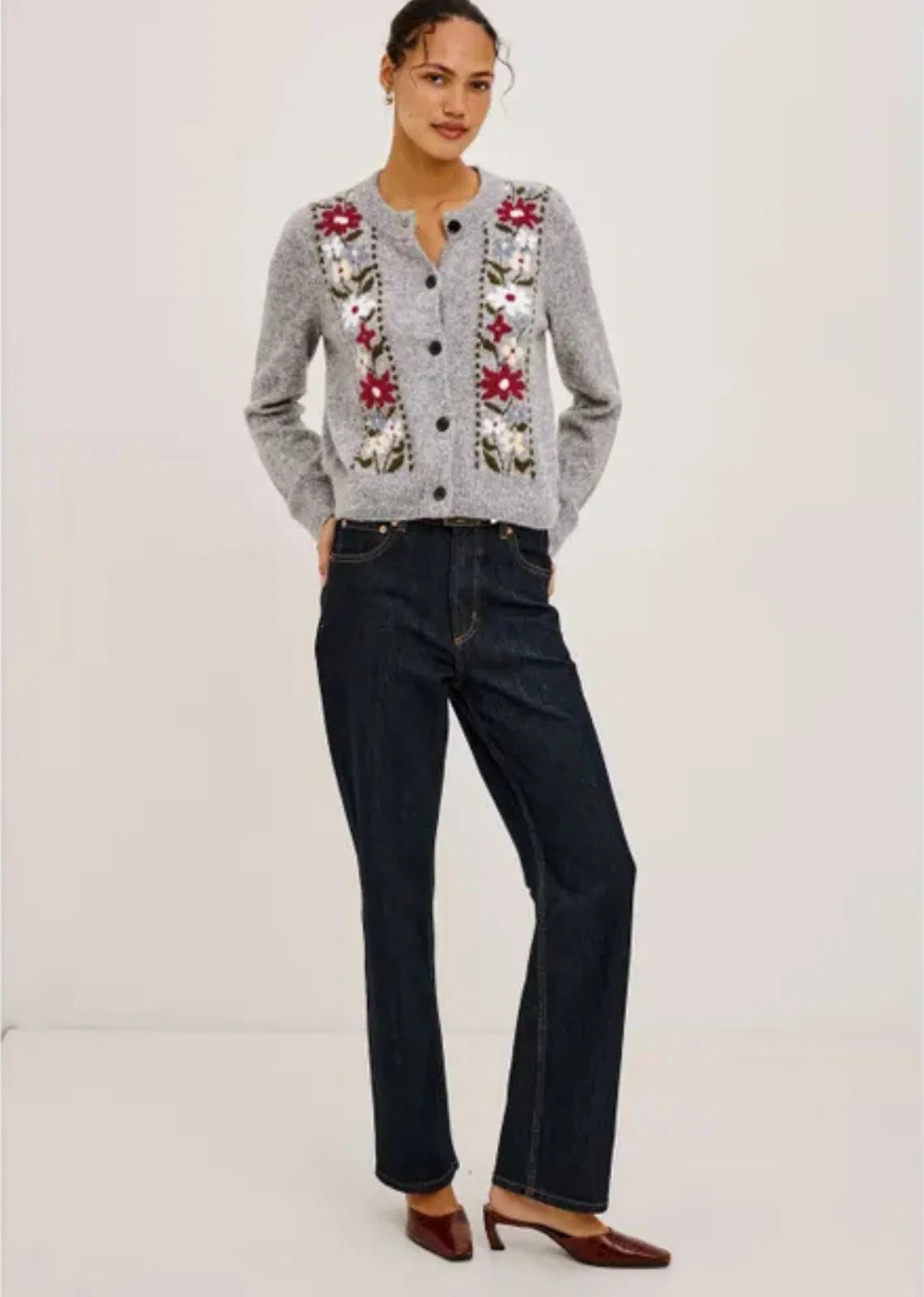Rails Millie Cardigan - Grey Flora