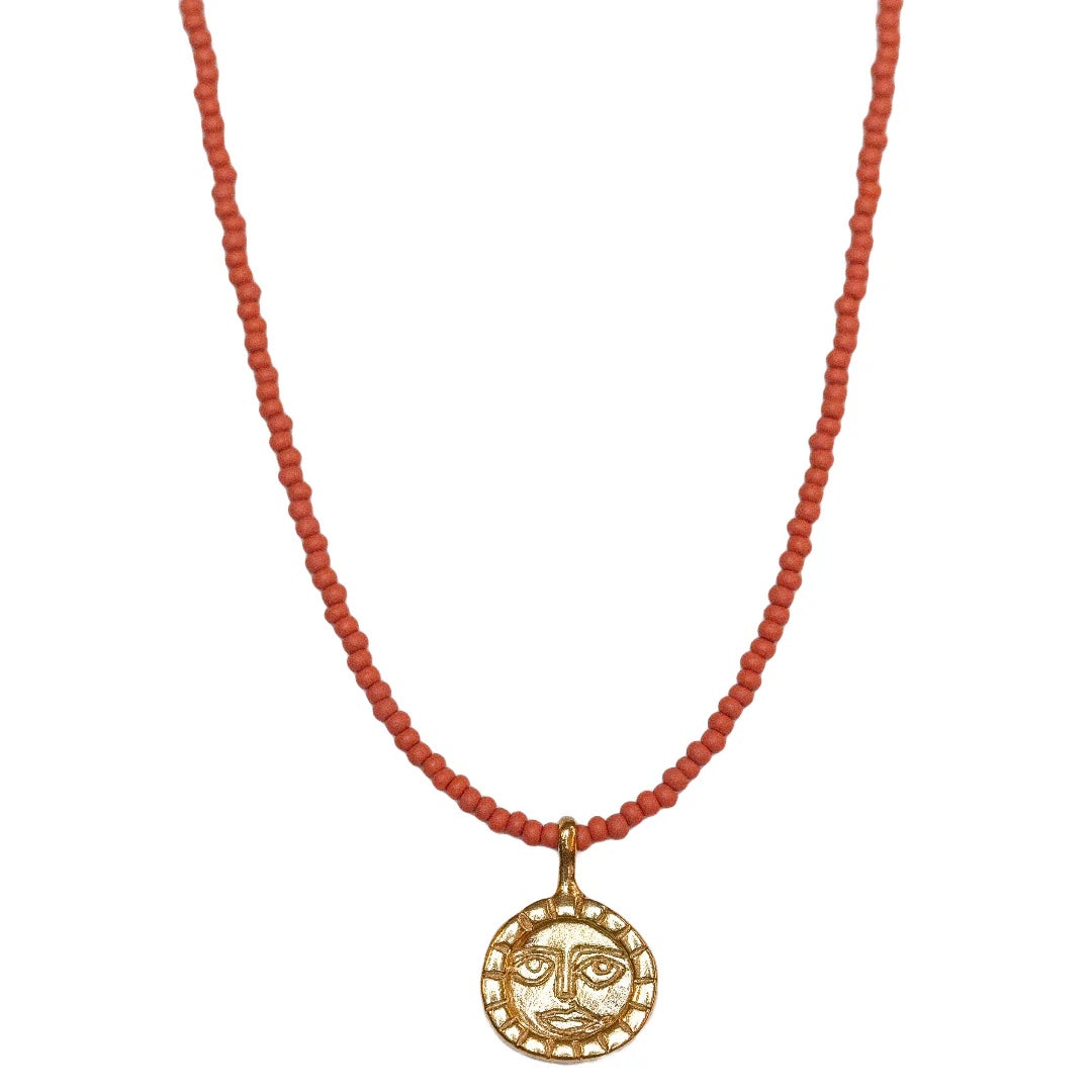 Rauw. Sun Charm Coral Necklace