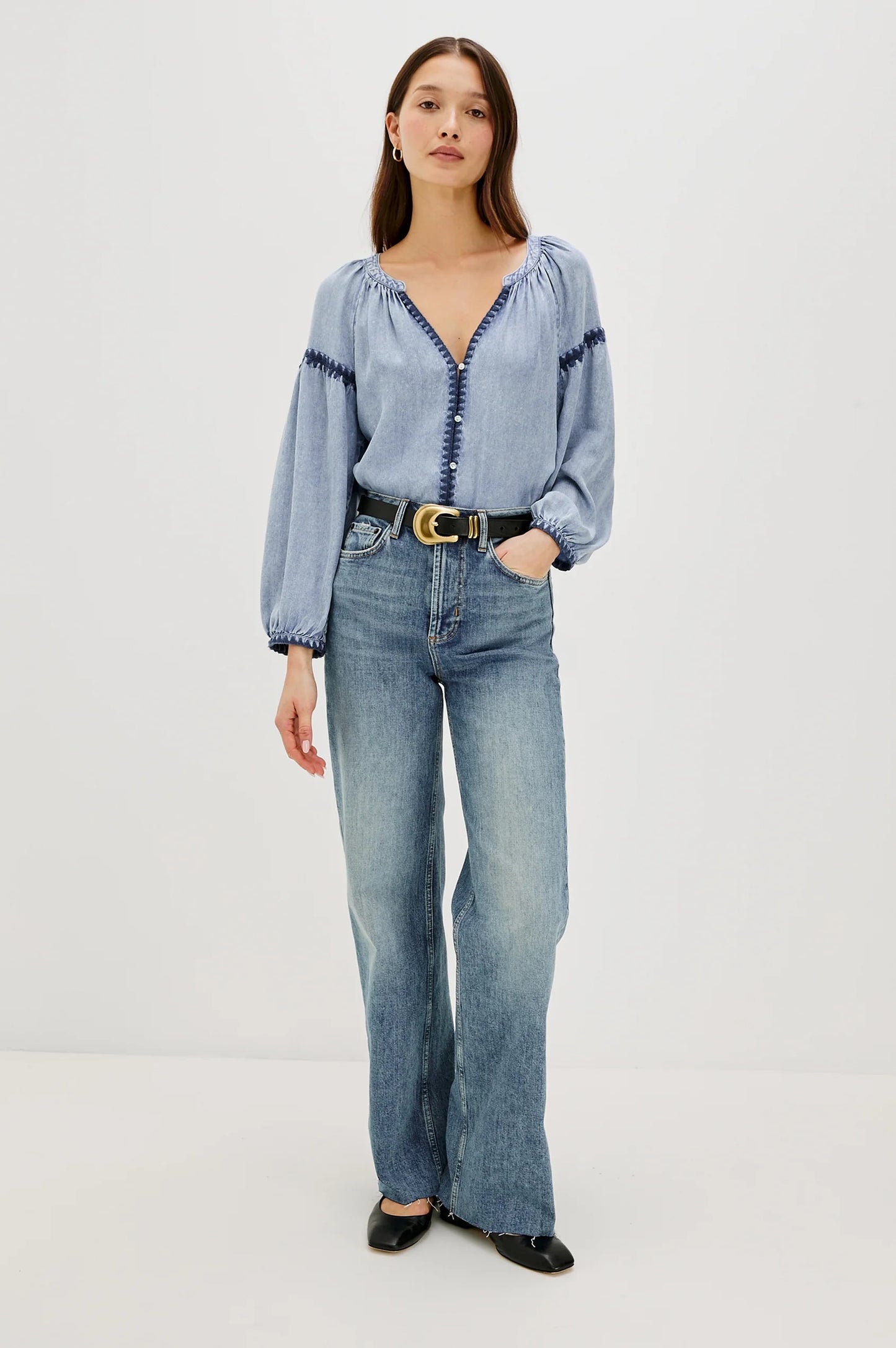 Rails Toshi Top - Medium Cloud Wash