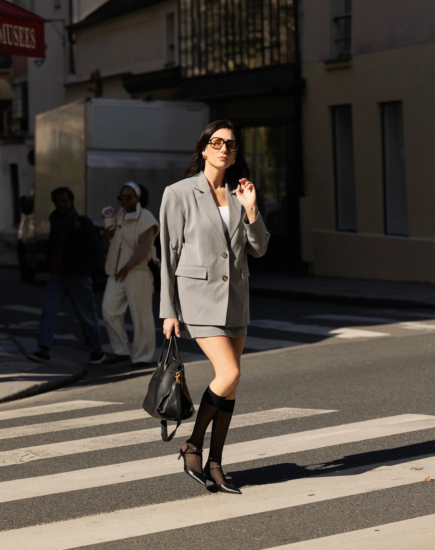 Brunette the Label Pinstripe Blazer