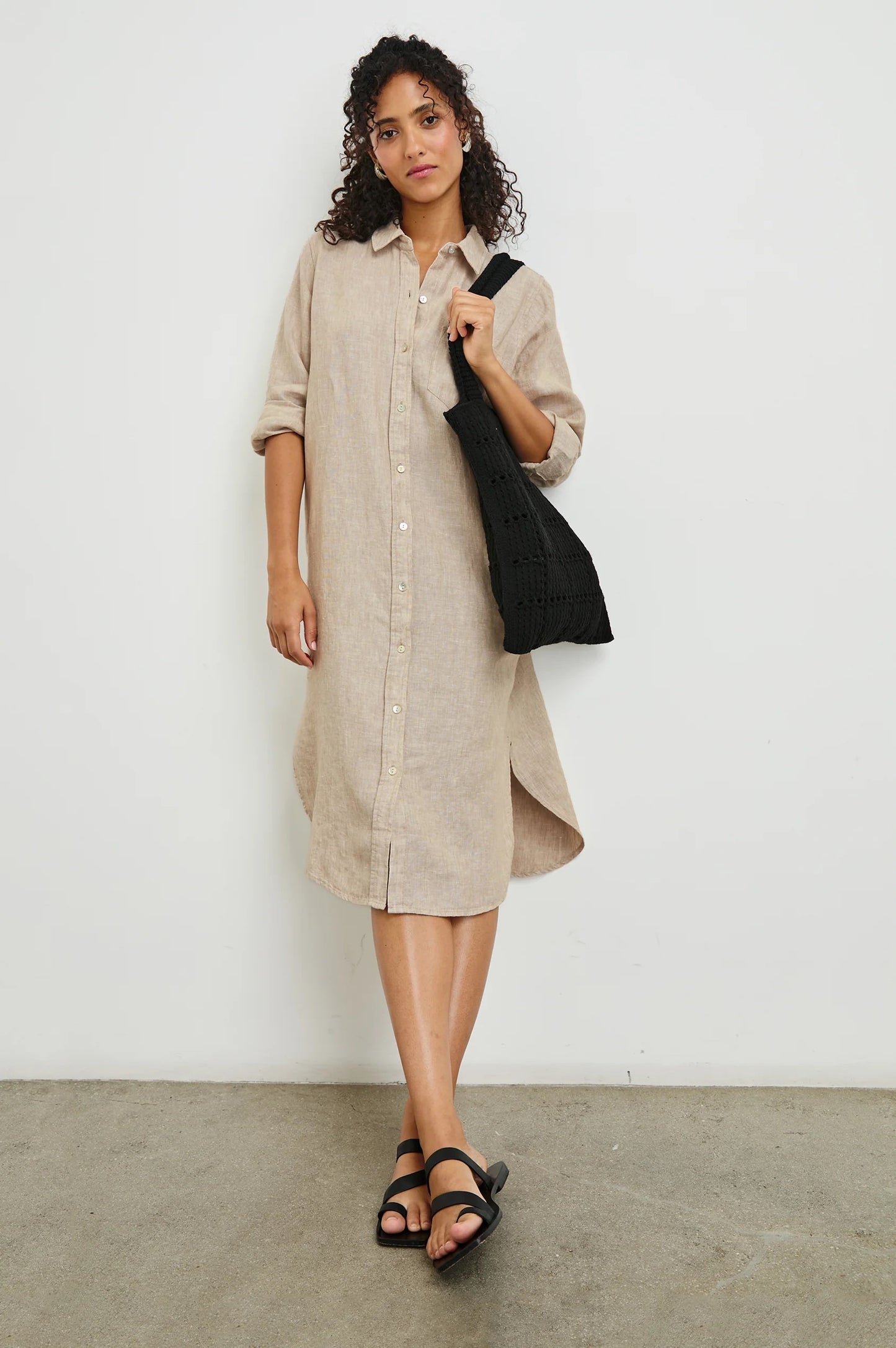 Val Shirt Dress - Heathered Flax