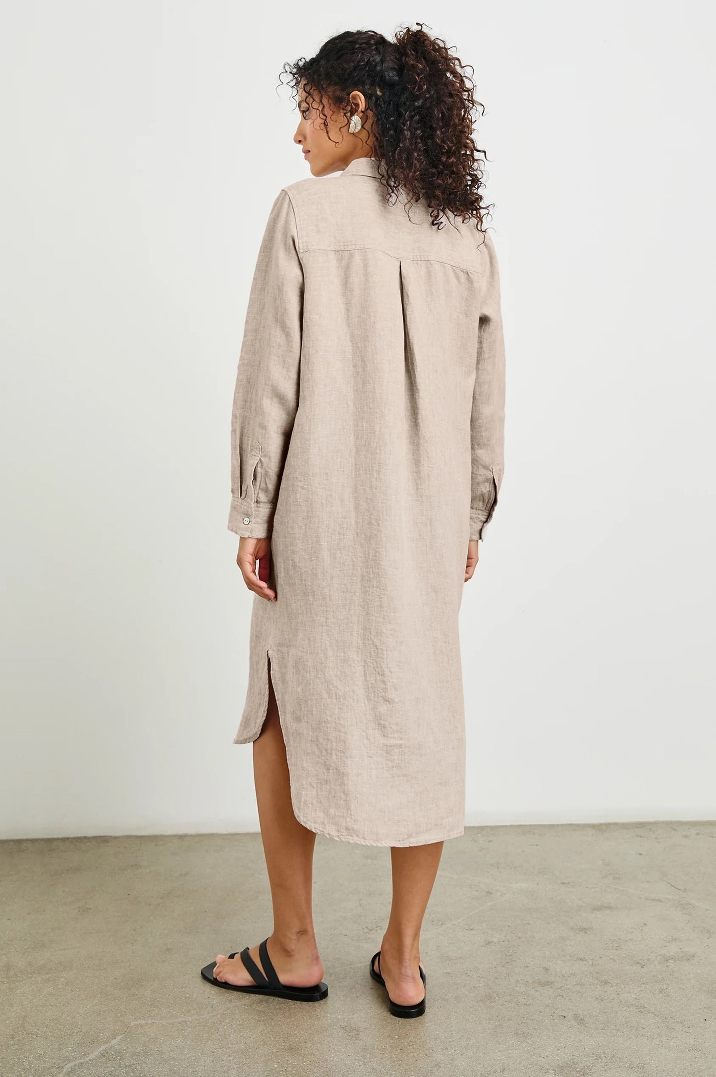 Val Shirt Dress - Heathered Flax