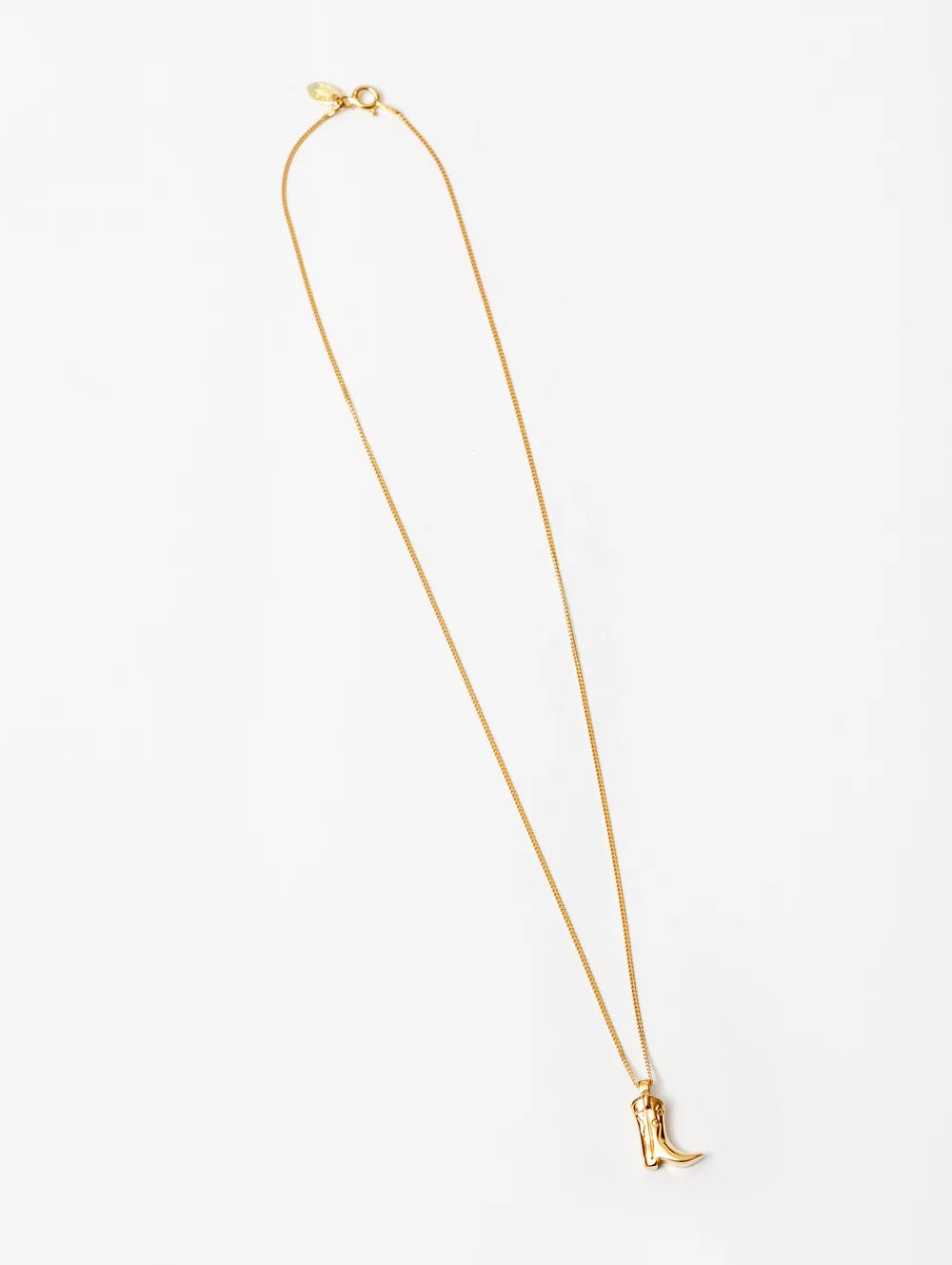 Wolf Circus Cowboy Boot Charm Necklace - Gold