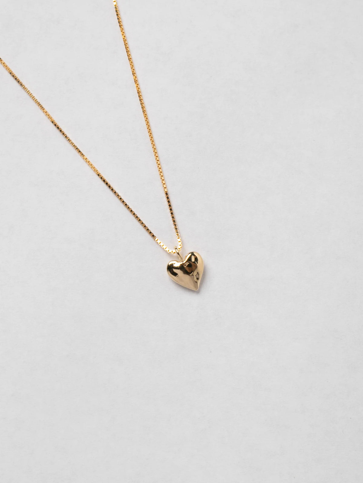 Wolf Circus Heart Charm Necklace - Gold