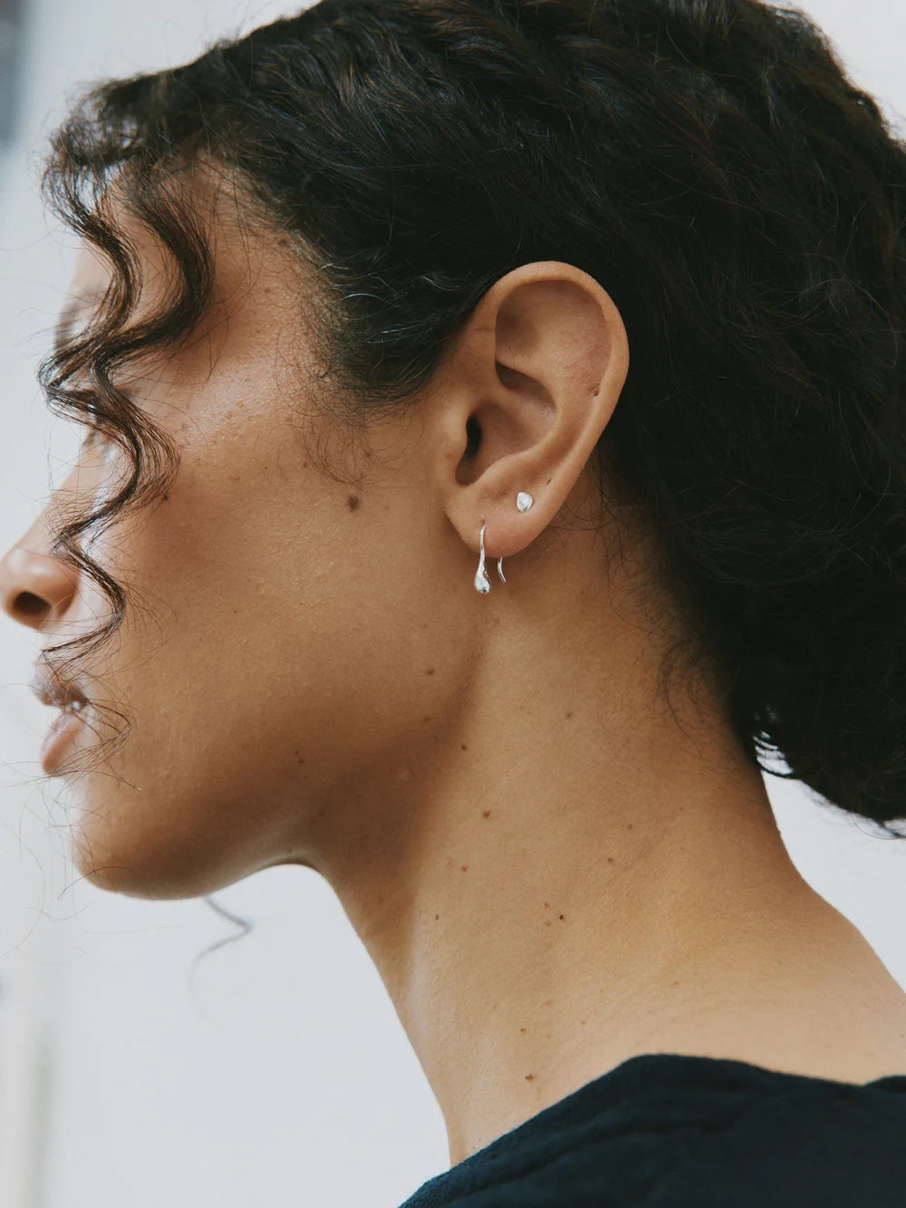 Wolf Circus Small Bean Stud Earrings - Silver