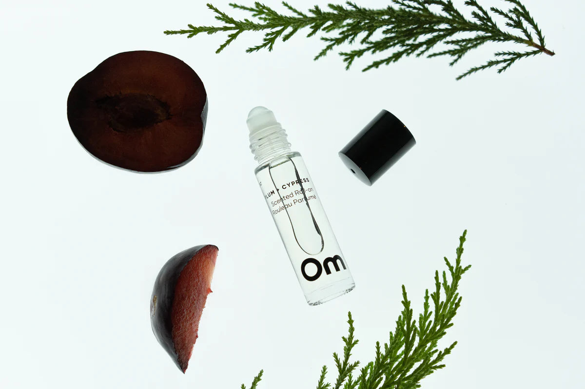 Om Organics Pink Coconut Wild Plum + Cypress Scented Roll On