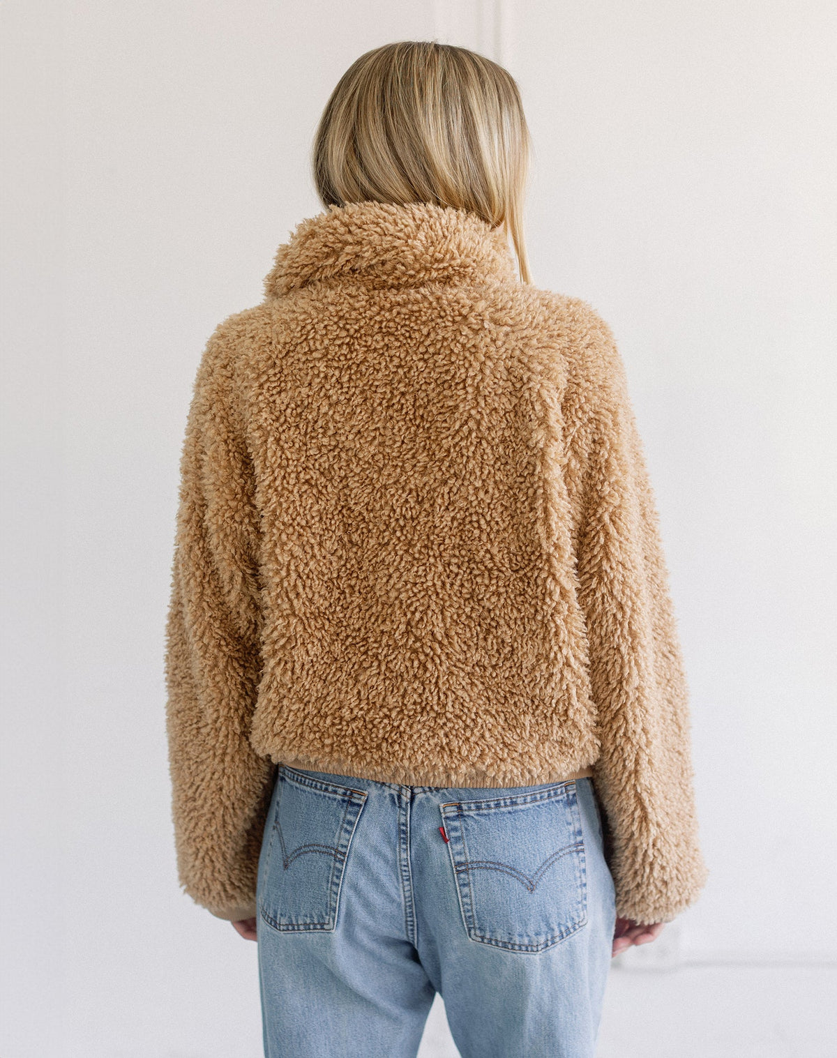 Brunette the Label Teddy Bear Sherpa Jacket - Tan
