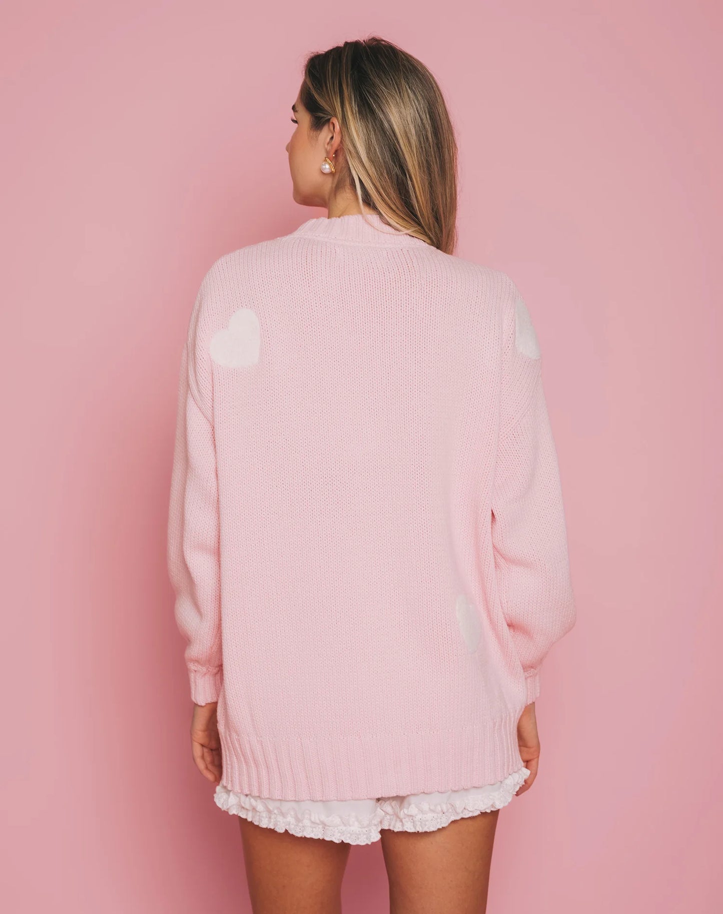 Brunette the Label Oversized Heart Cardigan