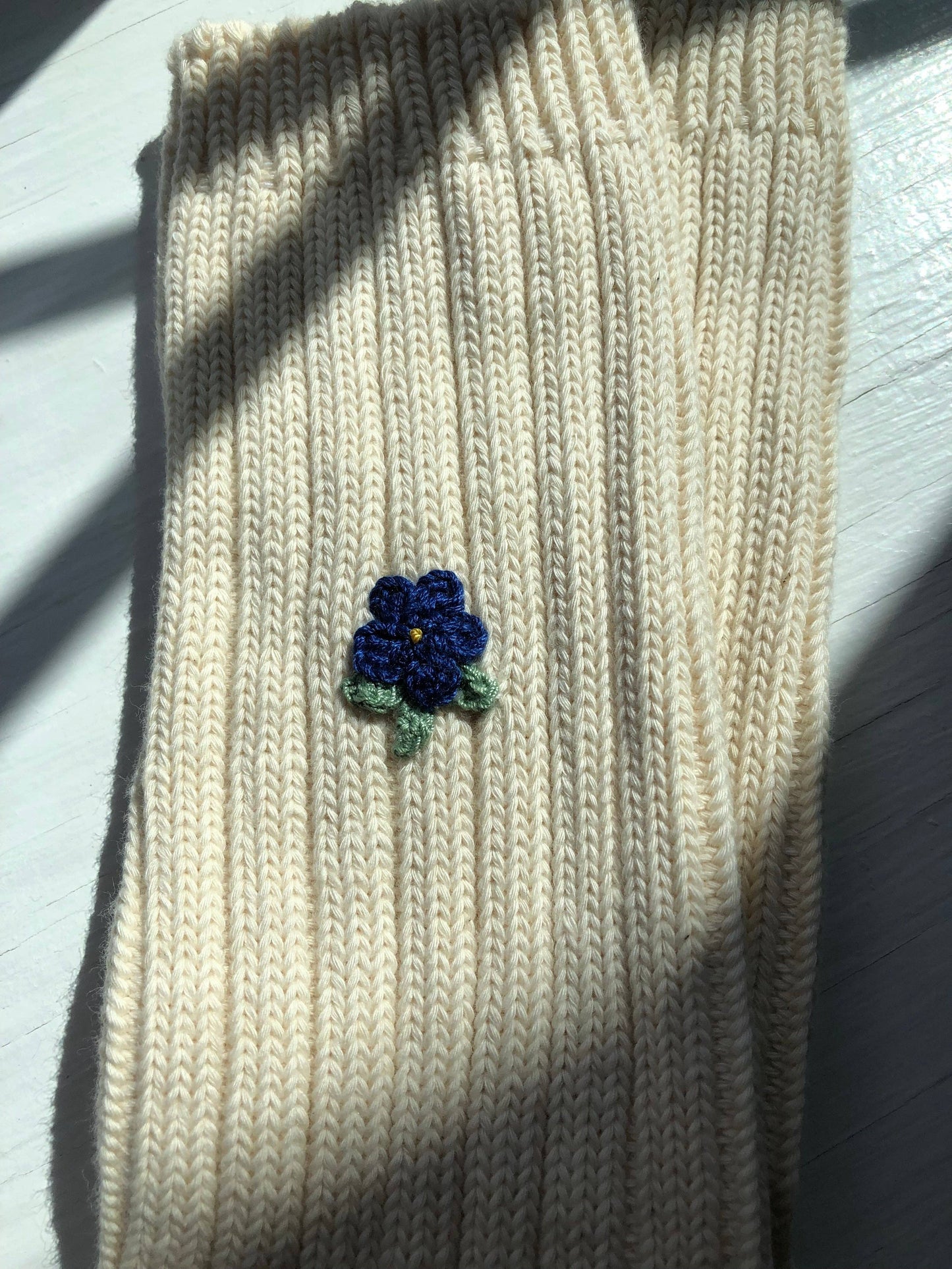 Crochet Wildflower Socks - Various Colours