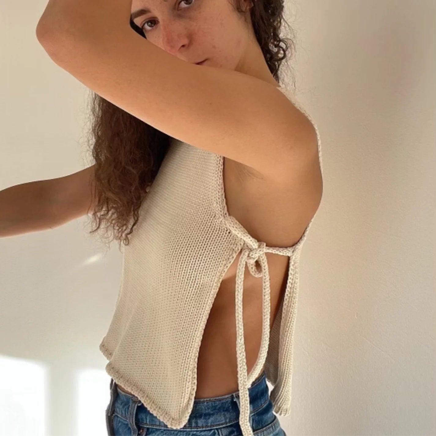 Givéh Tie Top - Cream