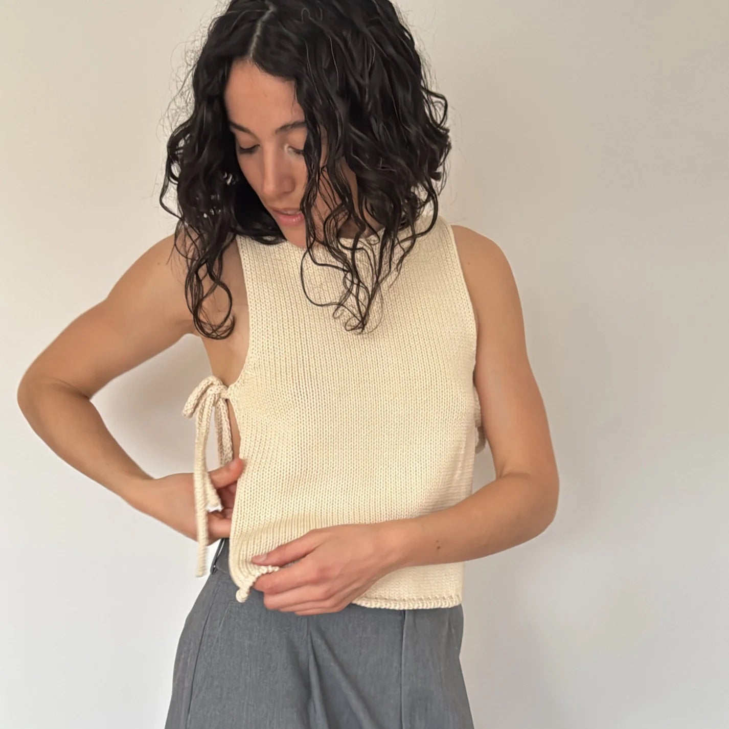 Givéh Tie Top - Cream