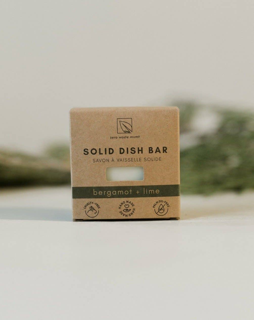 Zero Waste MVMT - Solid Dish Soap Bar - Bergamot + Lime