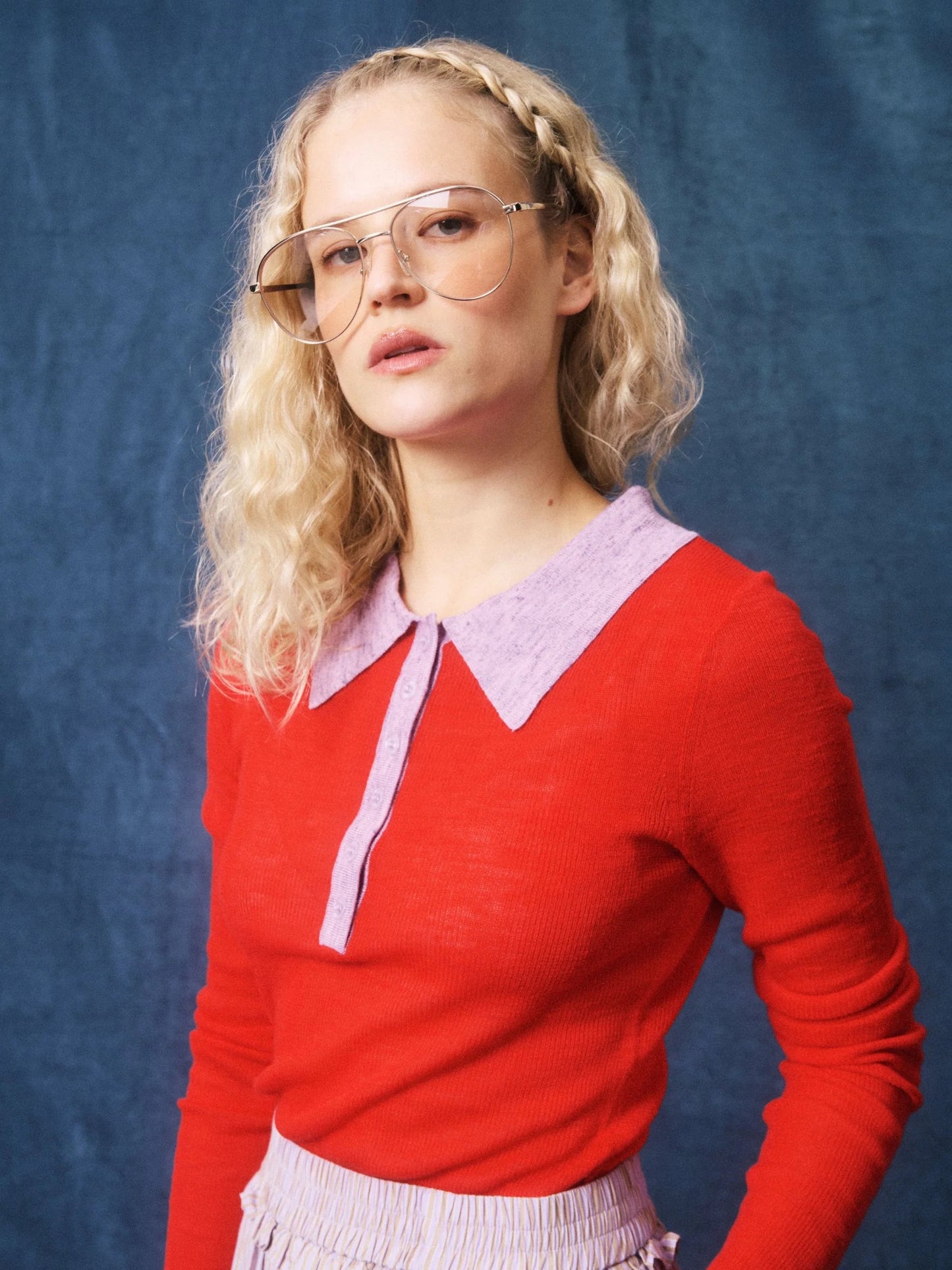 FRNCH Gabriela Polo Sweater - Rouge