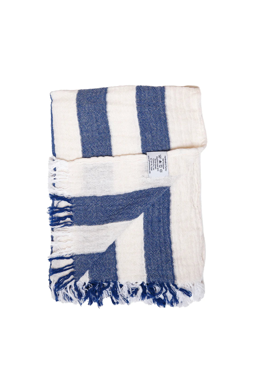 Tofino Towel Co. The Banks Stripe Gauze Muslin Turkish Towel - Denim