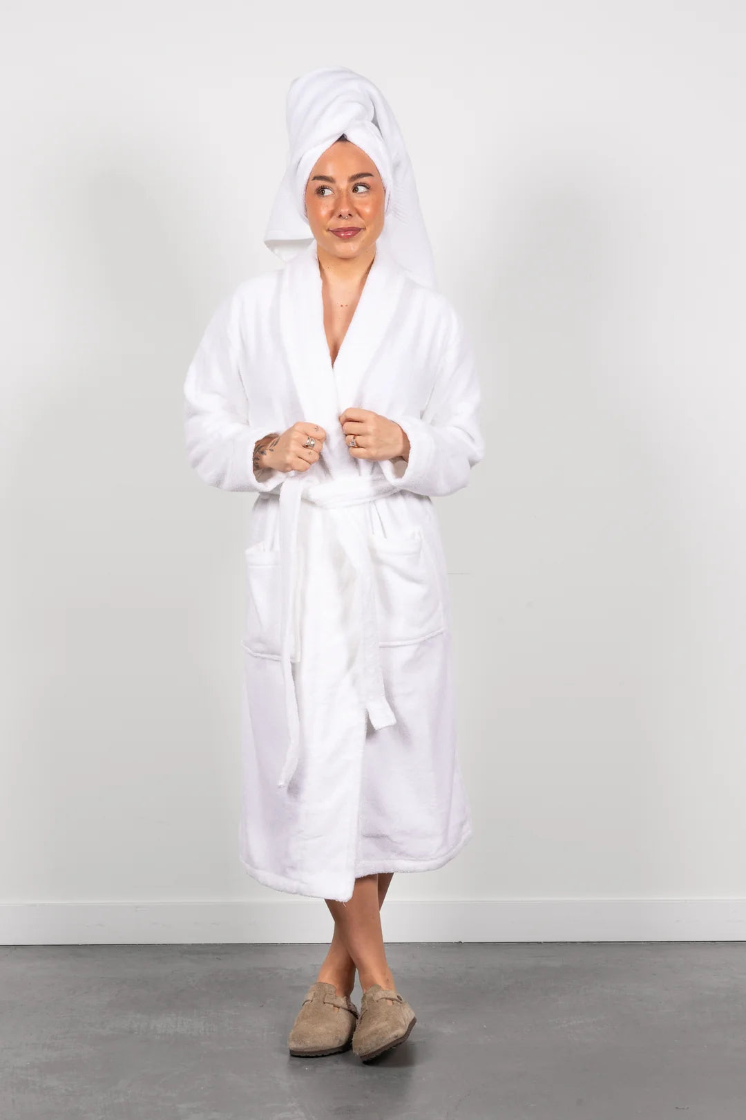 Tofino Towel Co. The Nova Unisex Boucle Terry Robe - White