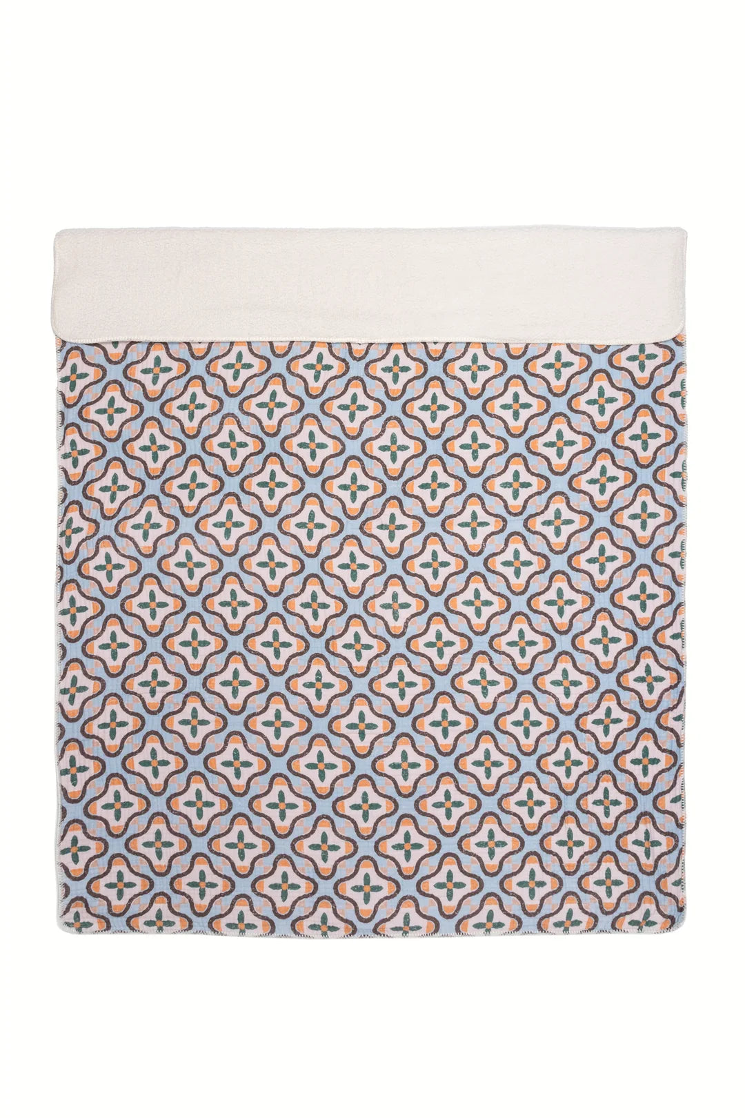 Tofino Towel Co. The Mosaic Block Print Sherpa Lined Throw