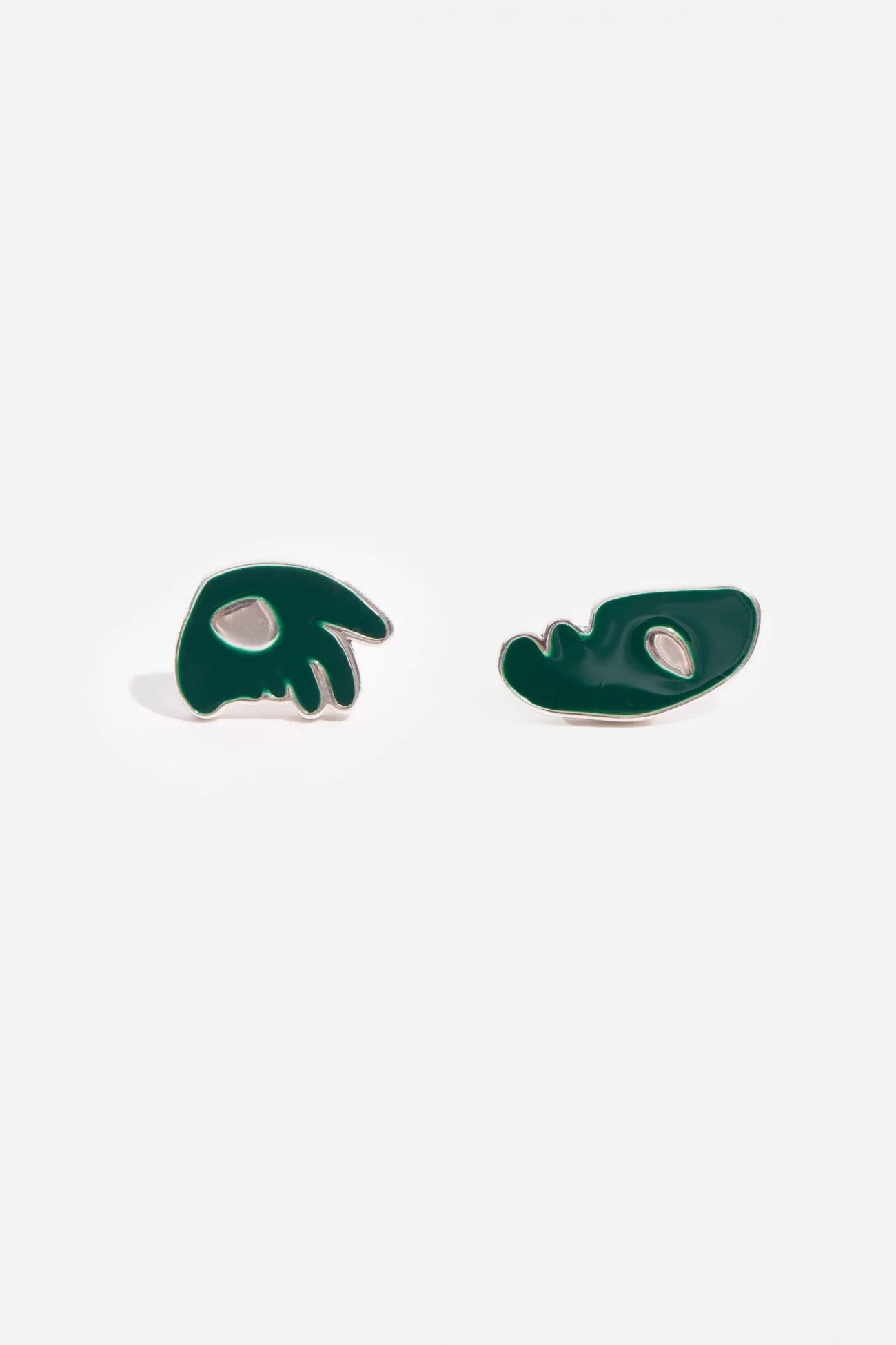Wolf Circus Fiona Studs in Green and Silver