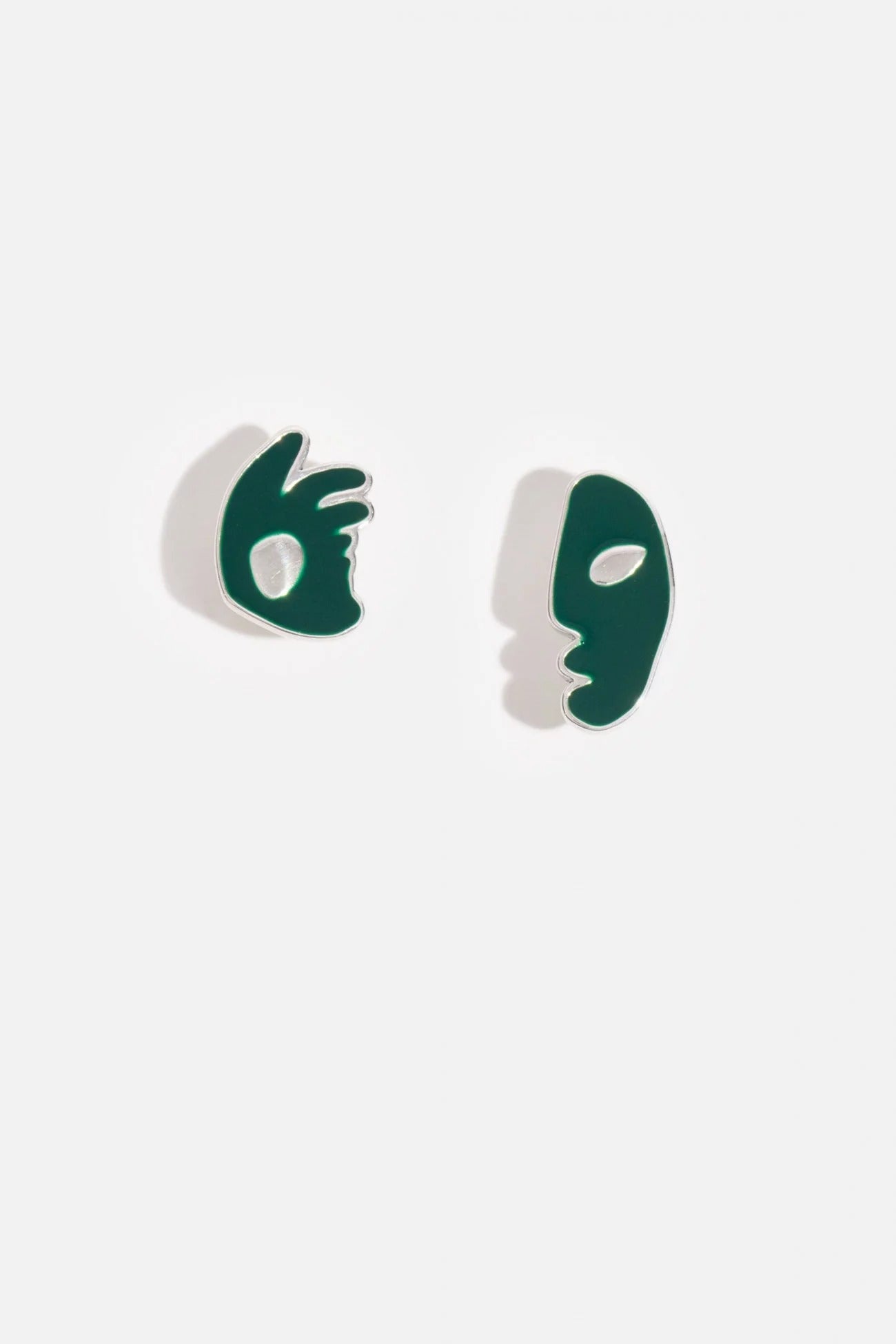 Wolf Circus Fiona Studs in Green and Silver