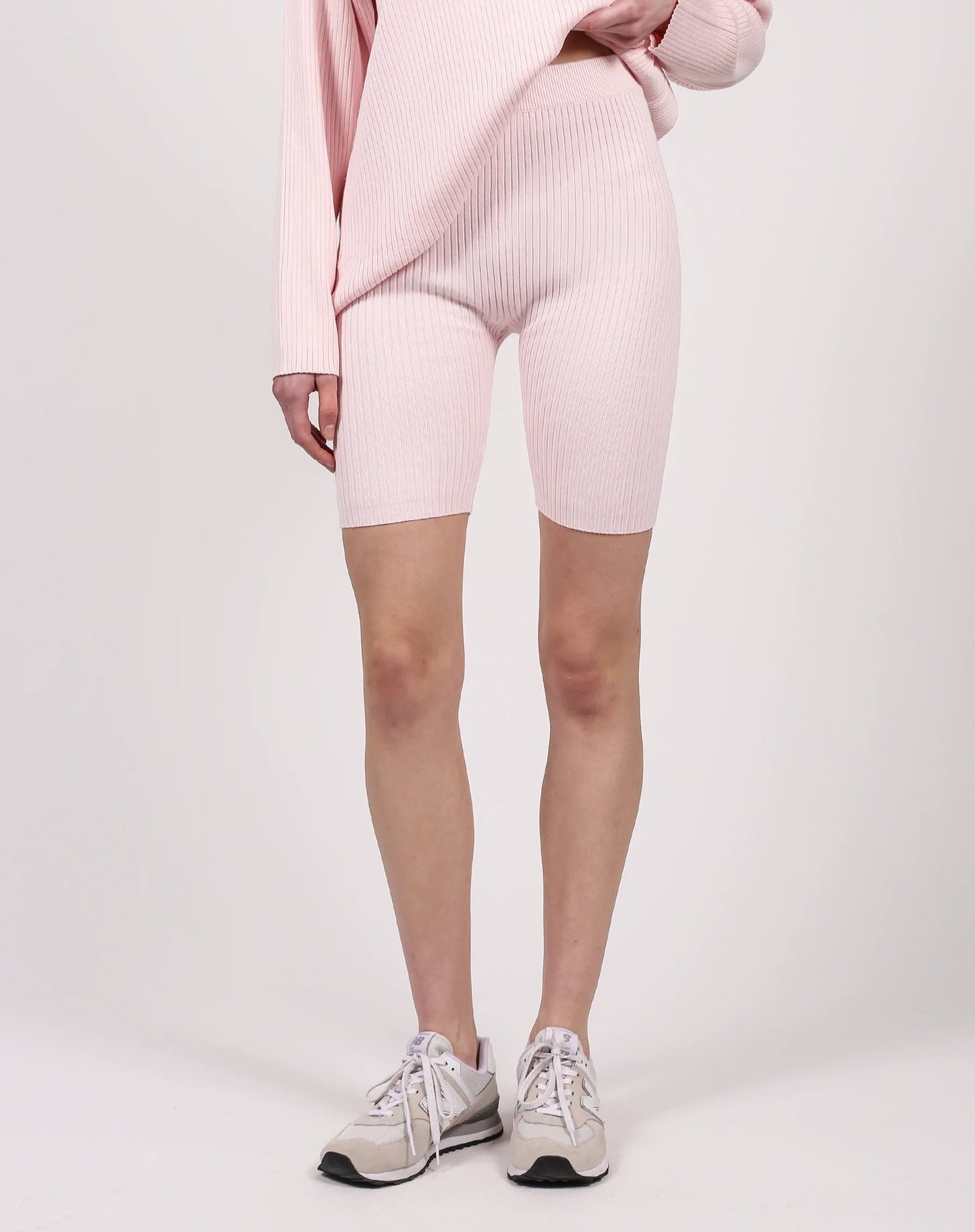 Ribbed Biker Short - Pink