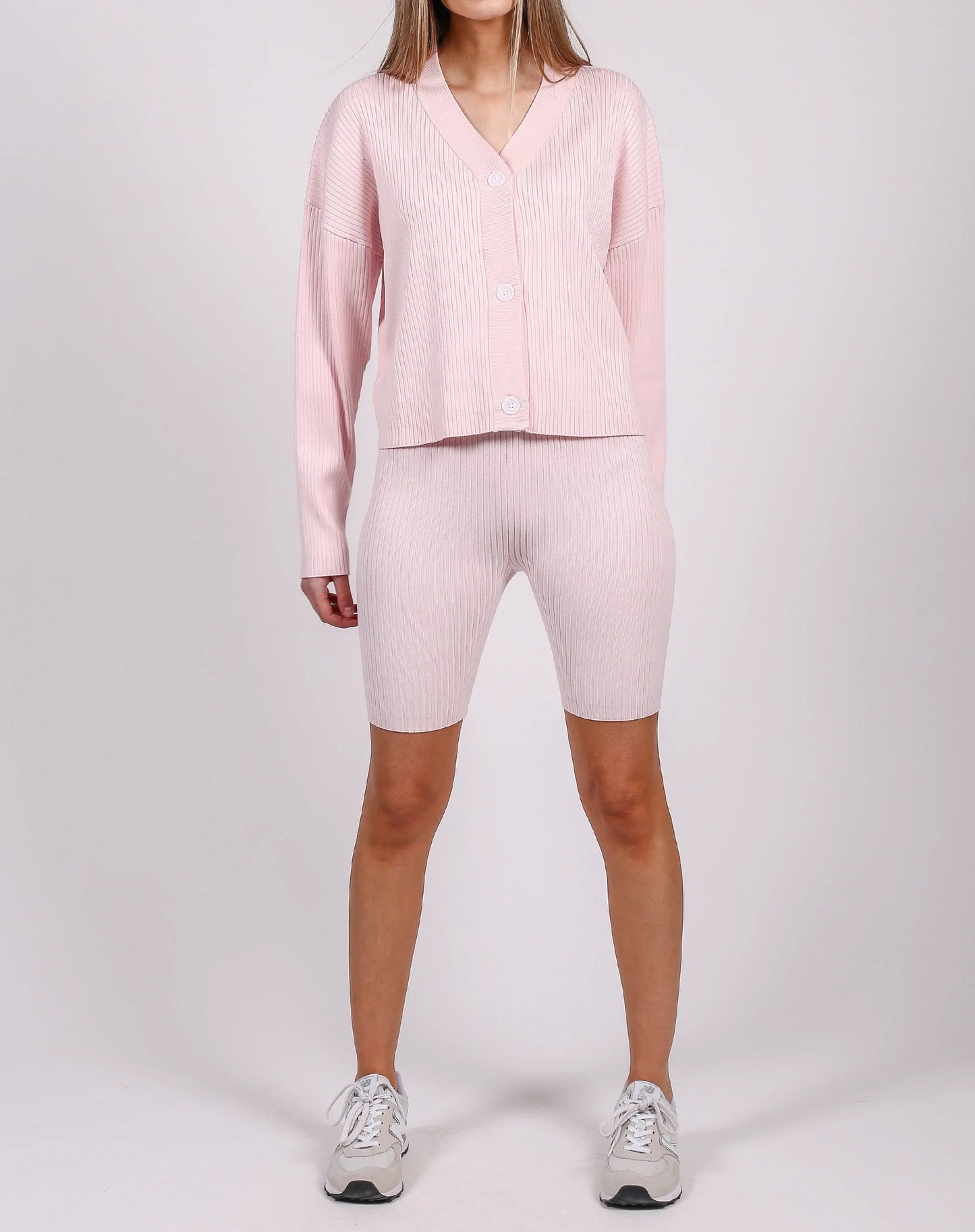 Ribbed Biker Short - Pink