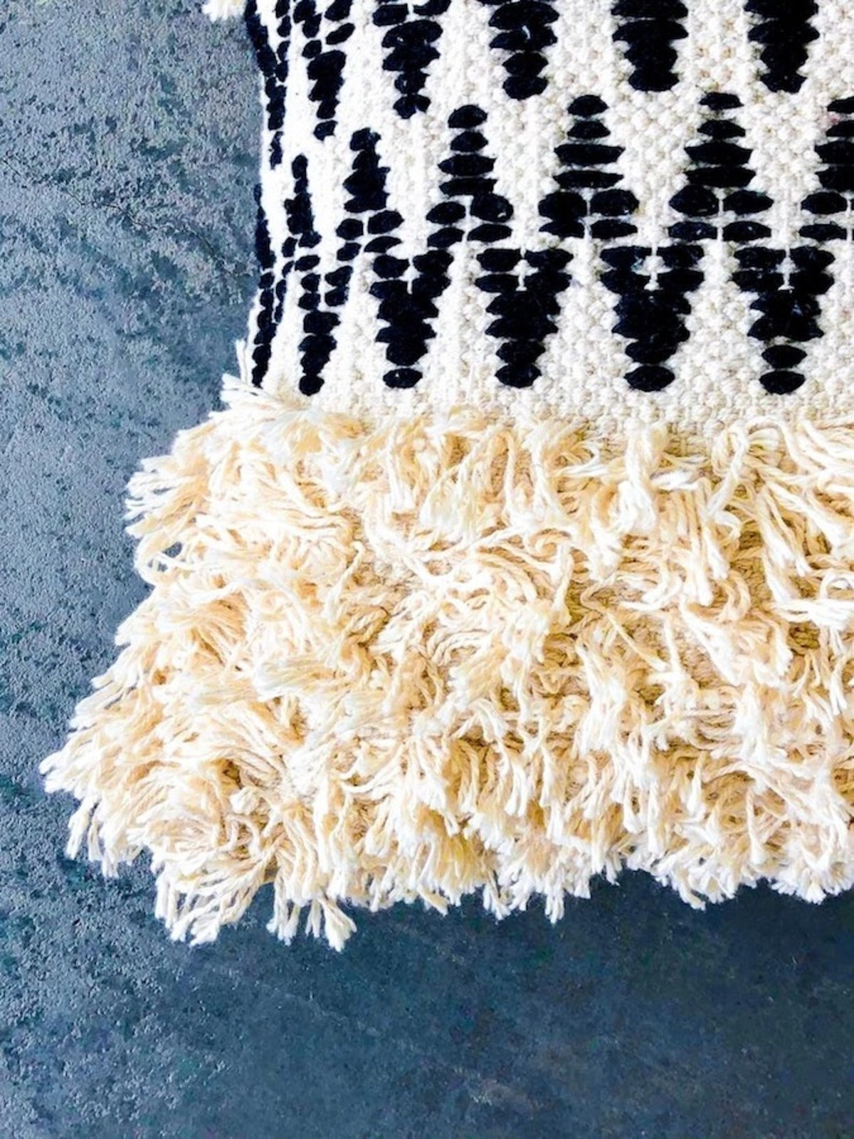 Marramarket Shaggy Centre Zig Zag Pillow