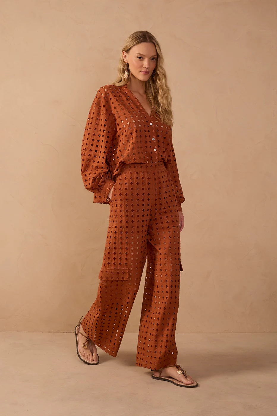 Dress To Brown Castanha Lace Cargo Pants