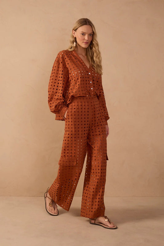 Dress To Brown Castanha Lace Cargo Pants