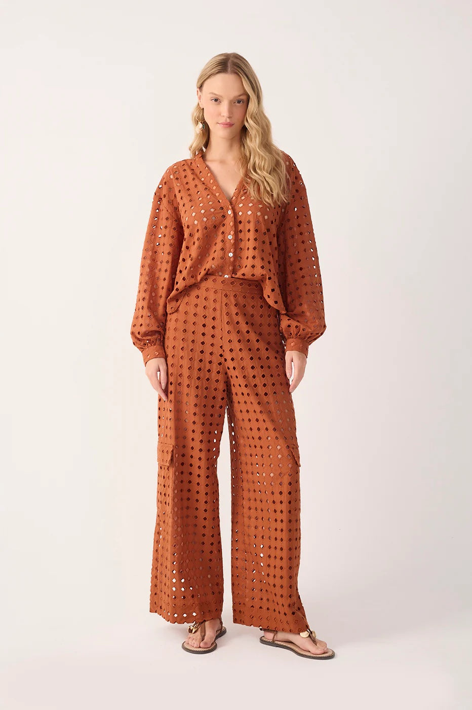 Dress To Brown Castanha Lace Cargo Pants